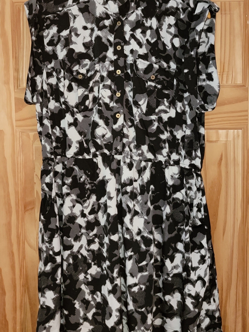 Dots Black and White Abstract Mini Dress - Size 2X